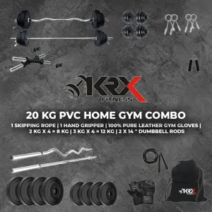 20 kg PVC Combo | Home Gym | (2 Kg x 4 = 8Kg   3 Kg x 4 = 12 Kg)