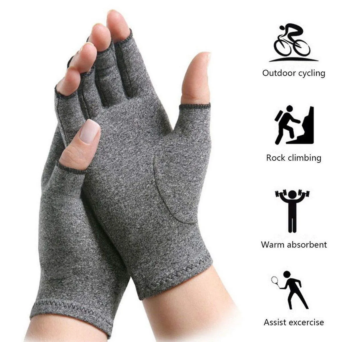 2X Anti-Arthritis Gloves Hand Compression Gloves Support Pain Relief Arthritis Finger Relieve Carpal Tunnel Ache(Small) Small