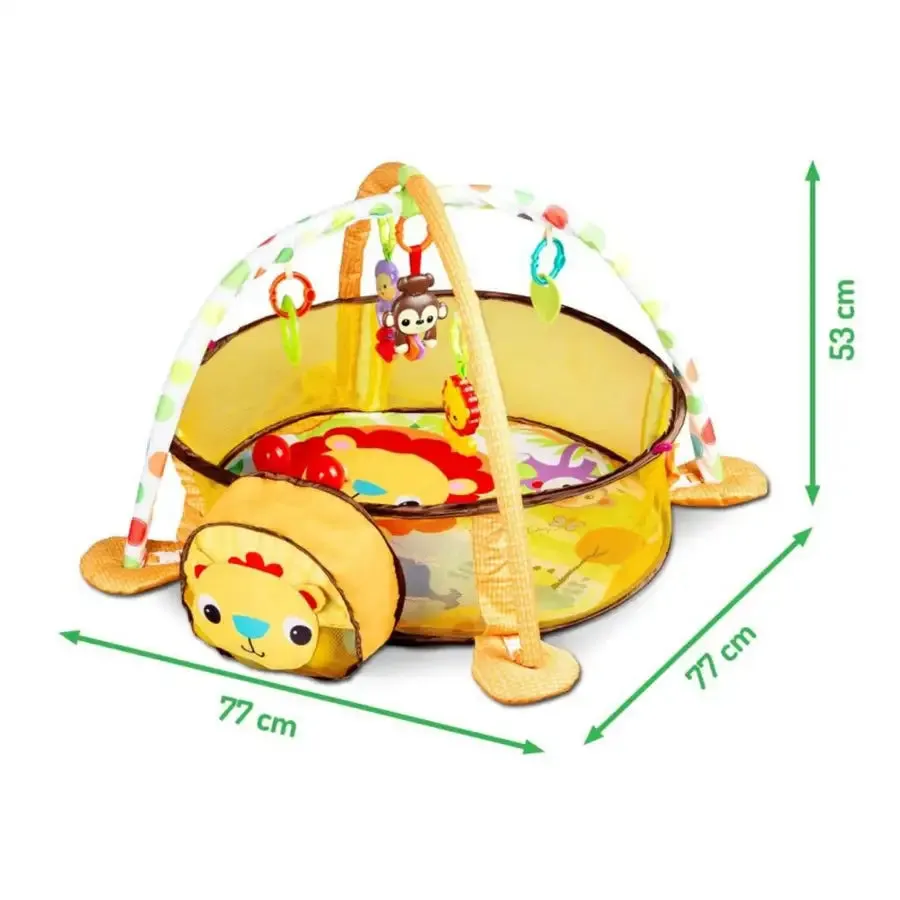 3-in-1 Baby Activity Gym Mat & Ball Pit LION - 88969