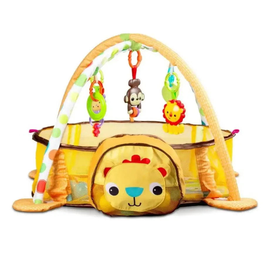 3-in-1 Baby Activity Gym Mat & Ball Pit LION - 88969