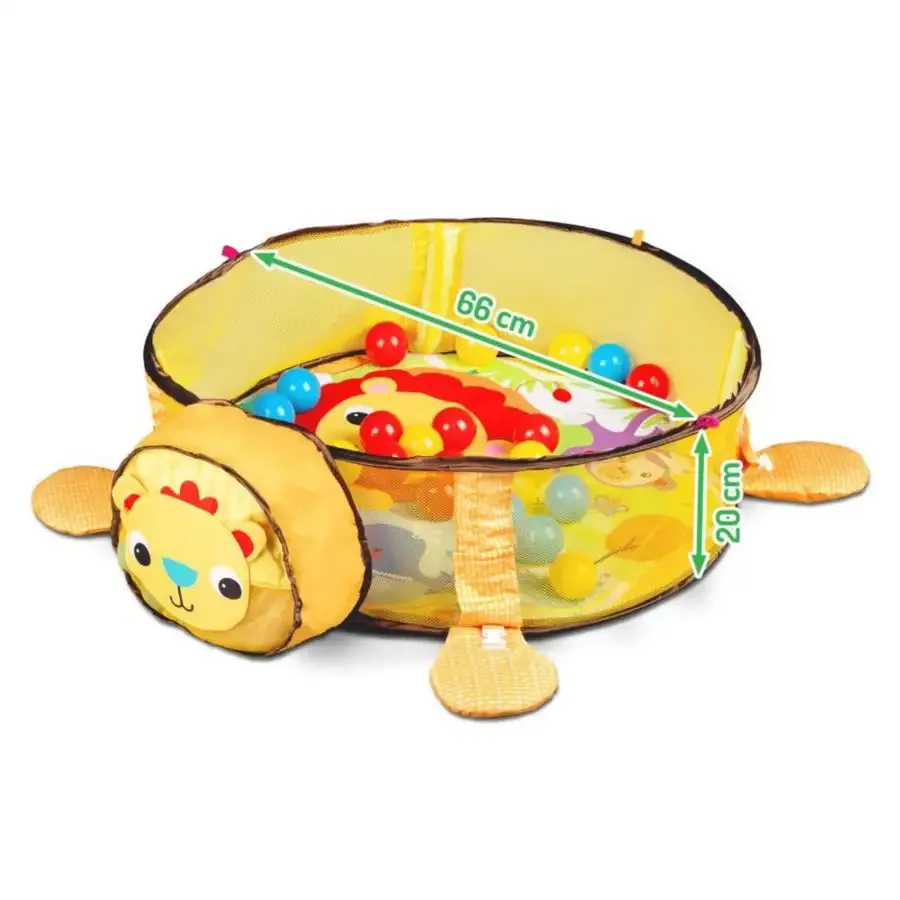 3-in-1 Baby Activity Gym Mat & Ball Pit LION - 88969