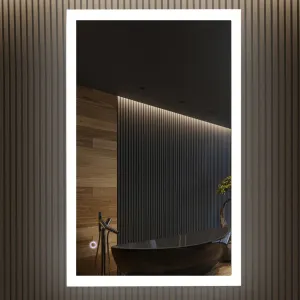 36" x 48" LED Bathroom Lighted Mirror & Defogger On/Off Touch Switch and CCT Changeable with Remembrance, Window Style