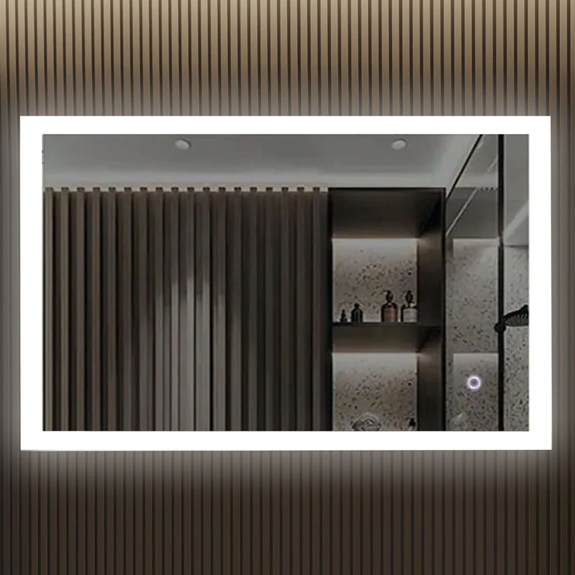 36" x 48" LED Bathroom Lighted Mirror & Defogger On/Off Touch Switch and CCT Changeable with Remembrance, Window Style