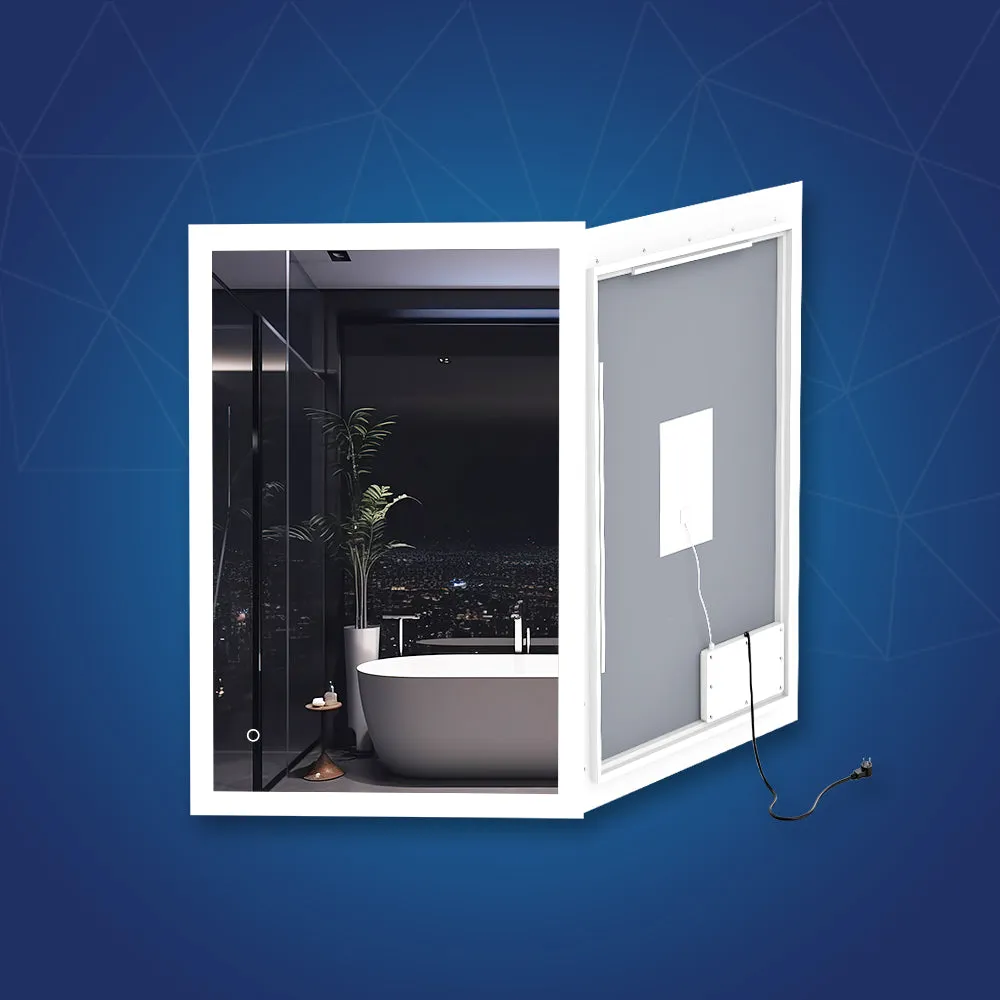 36" x 48" LED Bathroom Lighted Mirror & Defogger On/Off Touch Switch and CCT Changeable with Remembrance, Window Style