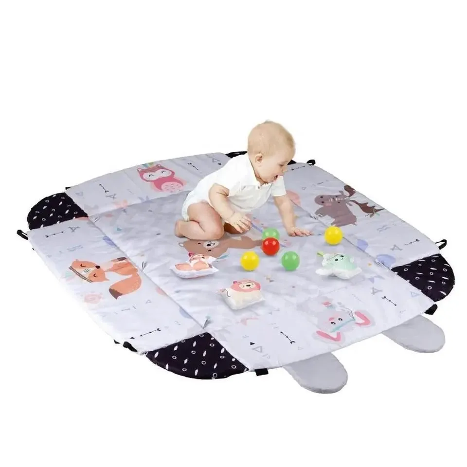 5 in 1 Infant Floor Kick N Play Mat Baby Jungle Gym Activity