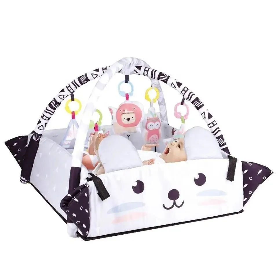 5 in 1 Infant Floor Kick N Play Mat Baby Jungle Gym Activity