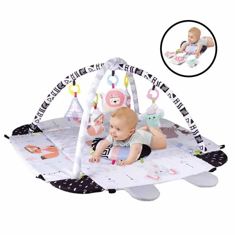 5 in 1 Infant Floor Kick N Play Mat Baby Jungle Gym Activity