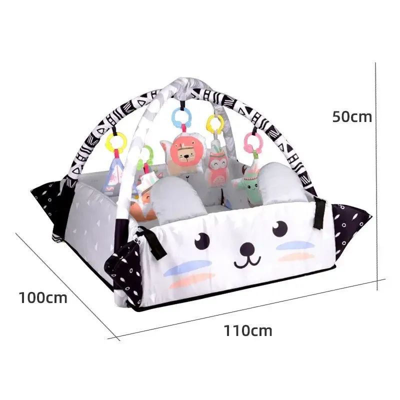 5 in 1 Infant Floor Kick N Play Mat Baby Jungle Gym Activity