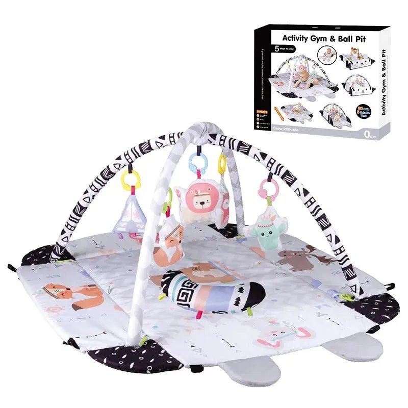 5 in 1 Infant Floor Kick N Play Mat Baby Jungle Gym Activity