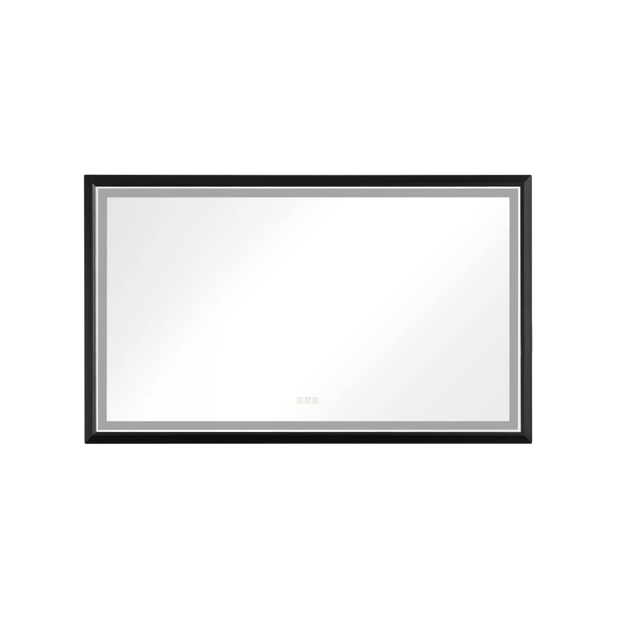 84in. W x 48in. H Oversized Rectangular Black Framed LED Mirror Anti-Fog Dimmable Wall Mount Bathroom Vanity Mirror  HD Wall Mirror Kit For Gym And Dance Studio 48X 72Inches With Safety Ba