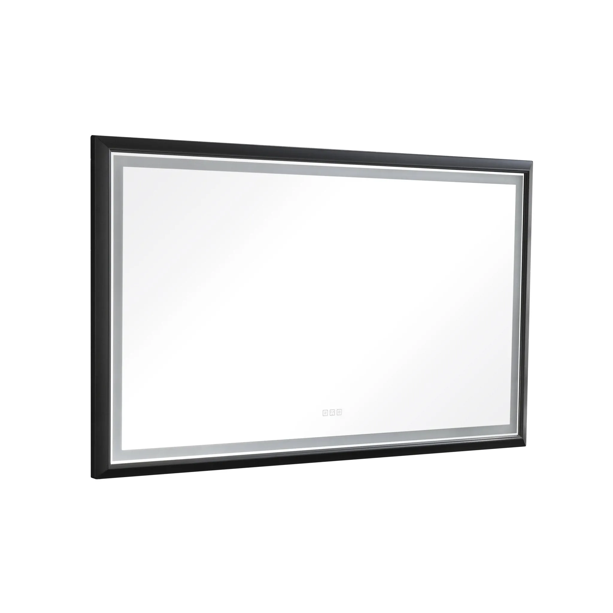 84in. W x 48in. H Oversized Rectangular Black Framed LED Mirror Anti-Fog Dimmable Wall Mount Bathroom Vanity Mirror  HD Wall Mirror Kit For Gym And Dance Studio 48X 72Inches With Safety Ba