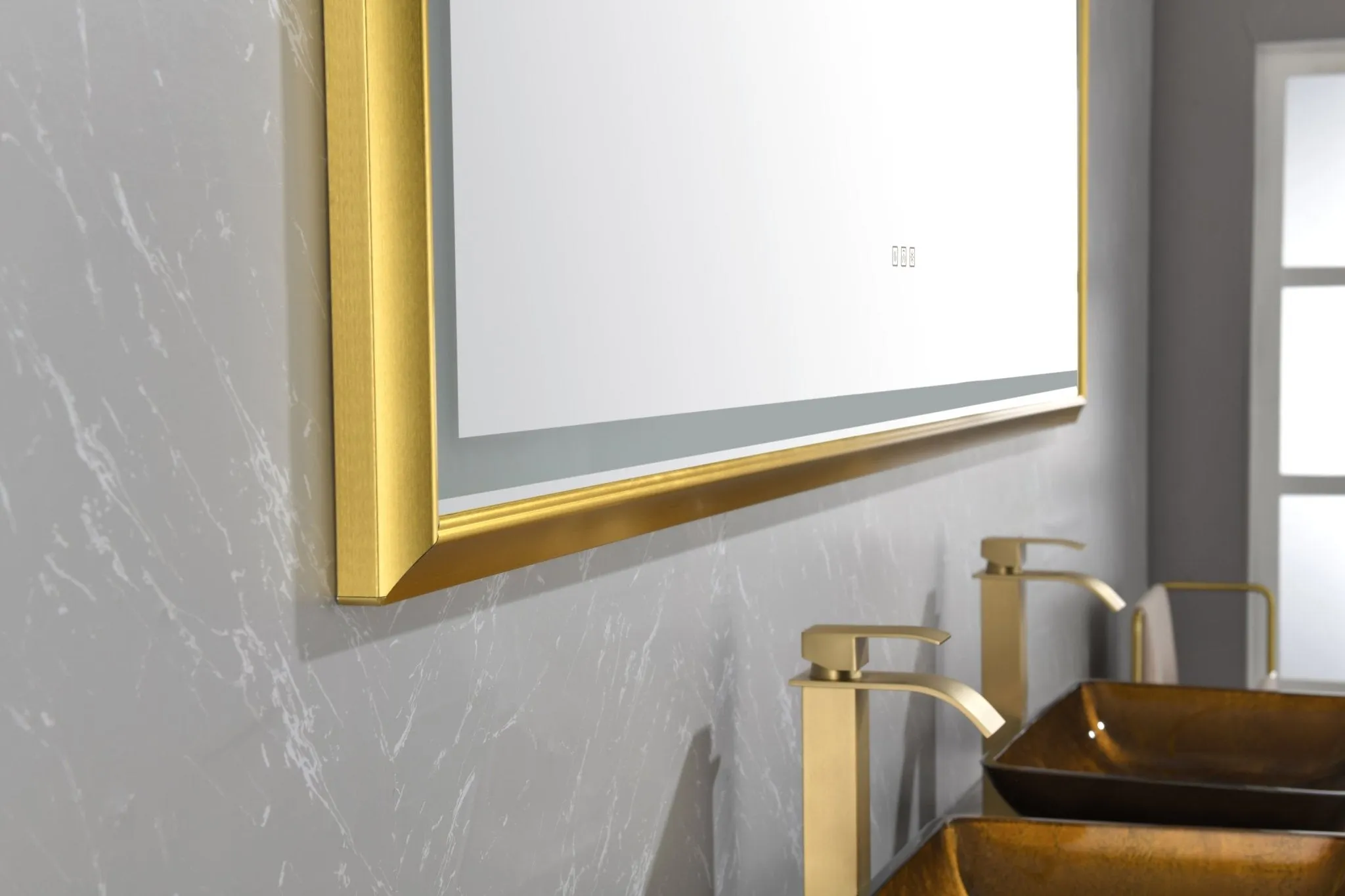 84in. W x 48in. H Oversized Rectangular Black Framed LED Mirror Anti-Fog Dimmable Wall Mount Bathroom Vanity Mirror  HD Wall Mirror Kit For Gym And Dance Studio 48X84Inches With Safety Ba