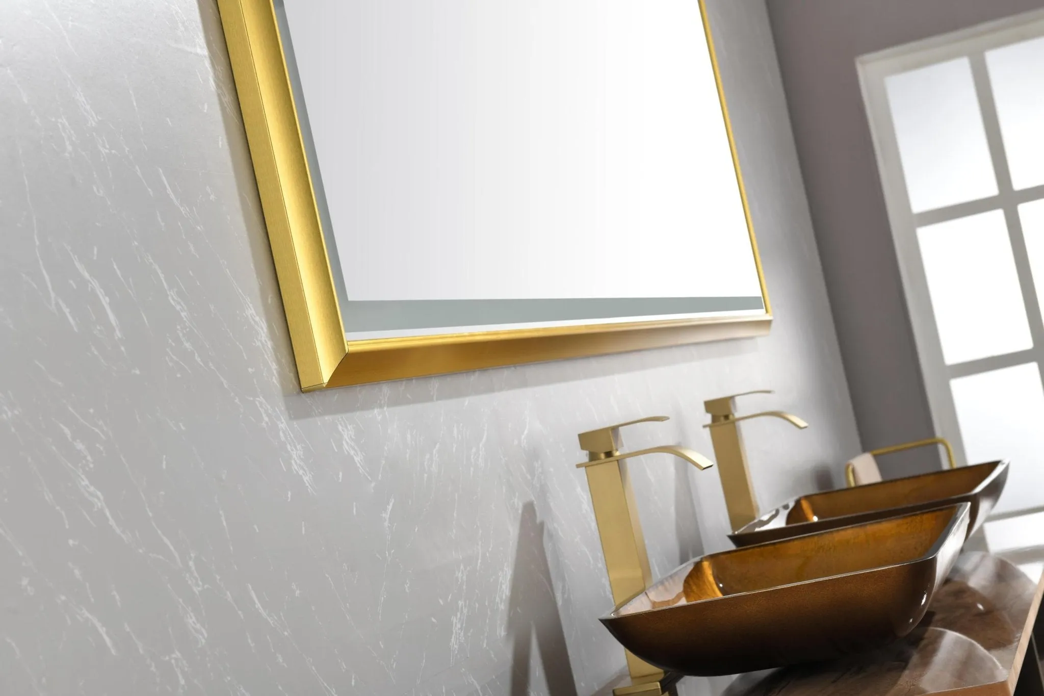 84in. W x 48in. H Oversized Rectangular Black Framed LED Mirror Anti-Fog Dimmable Wall Mount Bathroom Vanity Mirror  HD Wall Mirror Kit For Gym And Dance Studio 48X84Inches With Safety Ba
