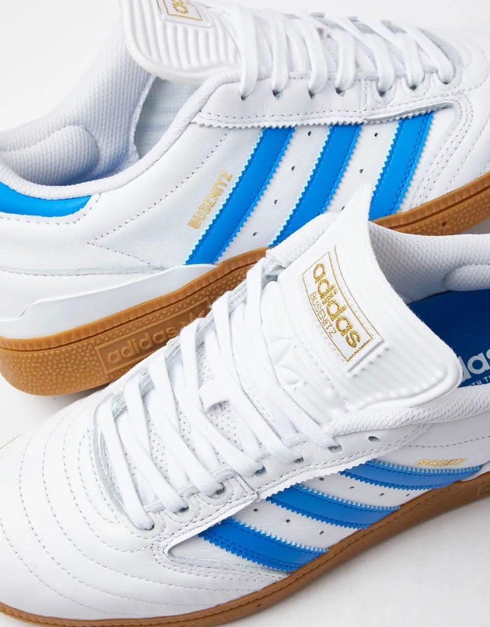 adidas Busenitz Pro Skate Shoes - White/Bluebird/Gold Metallic
