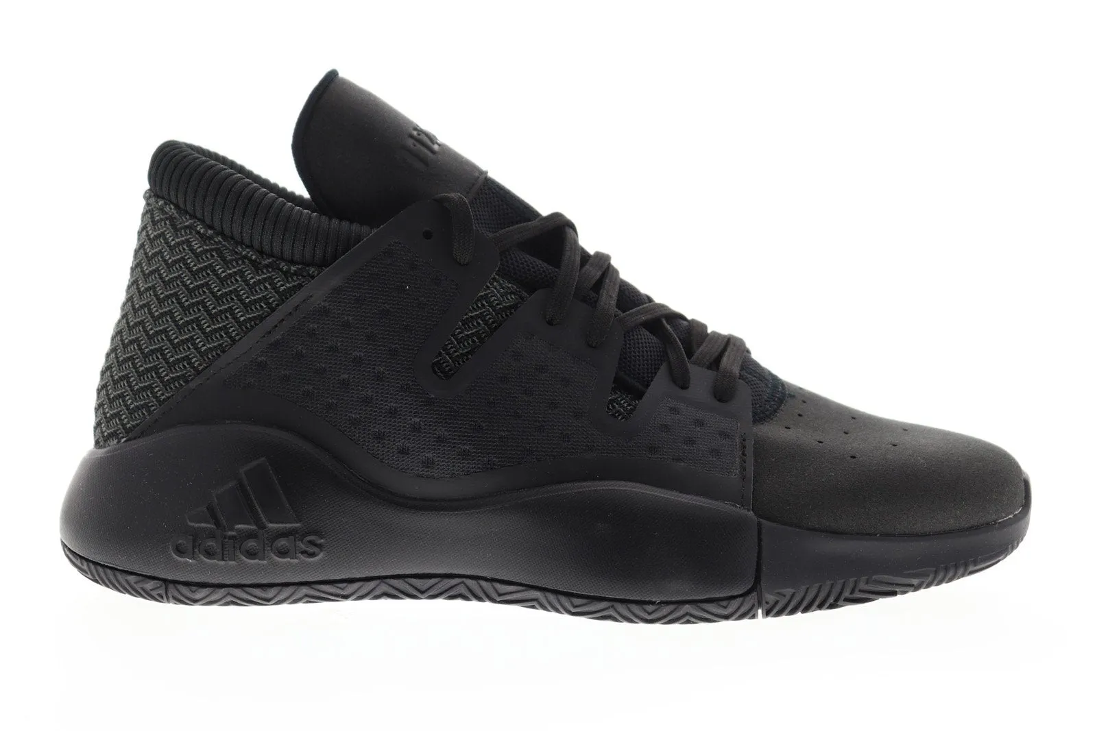 Adidas Pro Vision BB9303 Mens Black Canvas Mid Top Athletic Gym Basketball Shoes