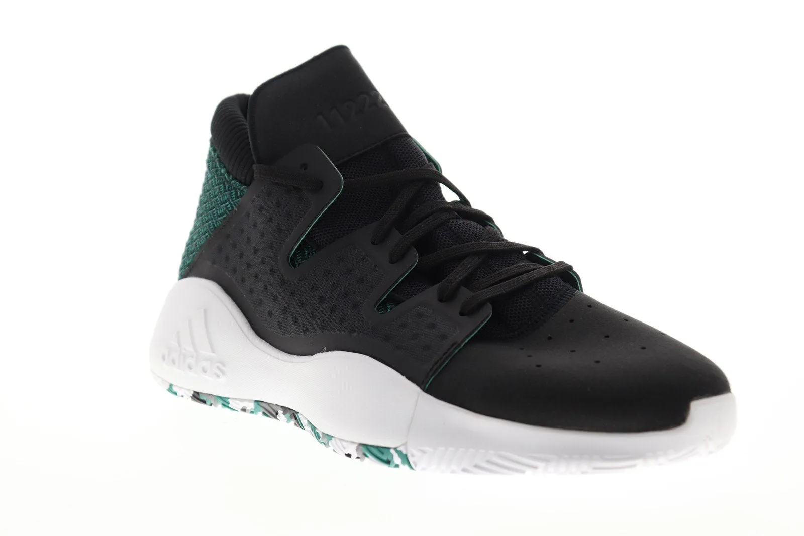 Adidas Pro Vision D96946 Mens Black Canvas Mid Top Athletic Gym Basketball Shoes