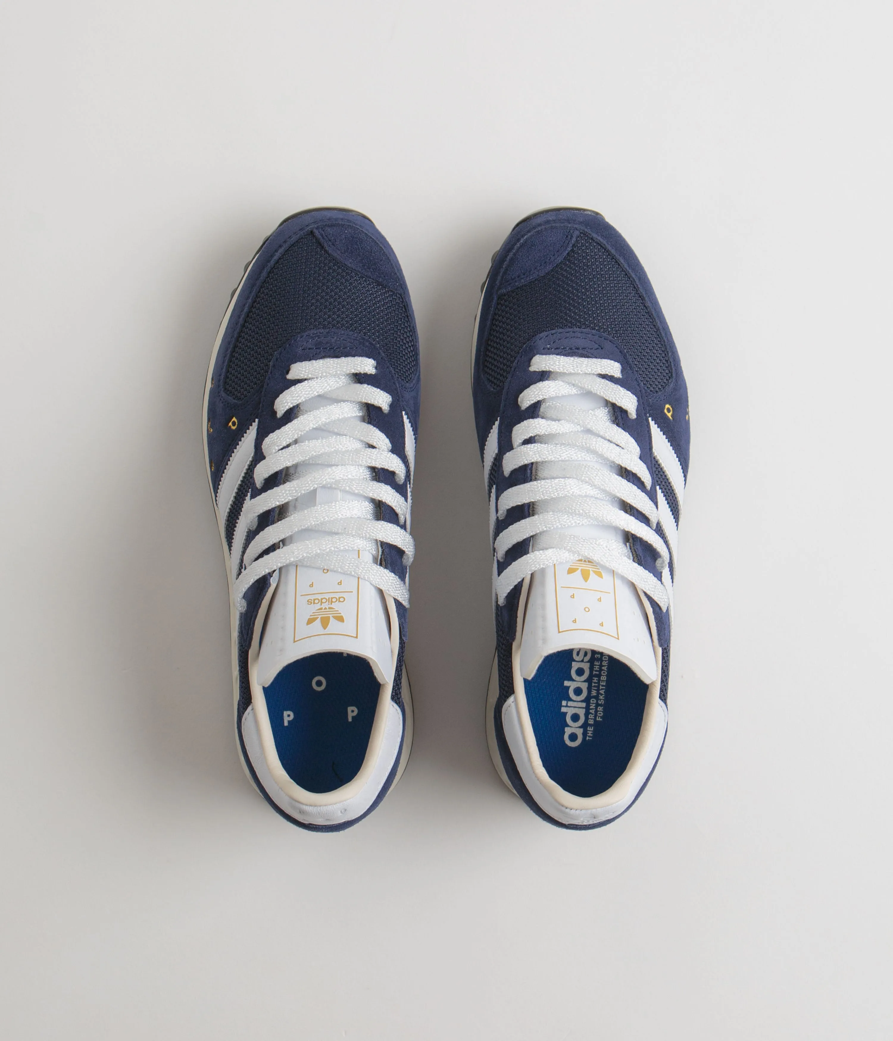 Adidas x Pop Trading Company TRX Shoes - Collegiate Navy / FTWR White / Chalk White