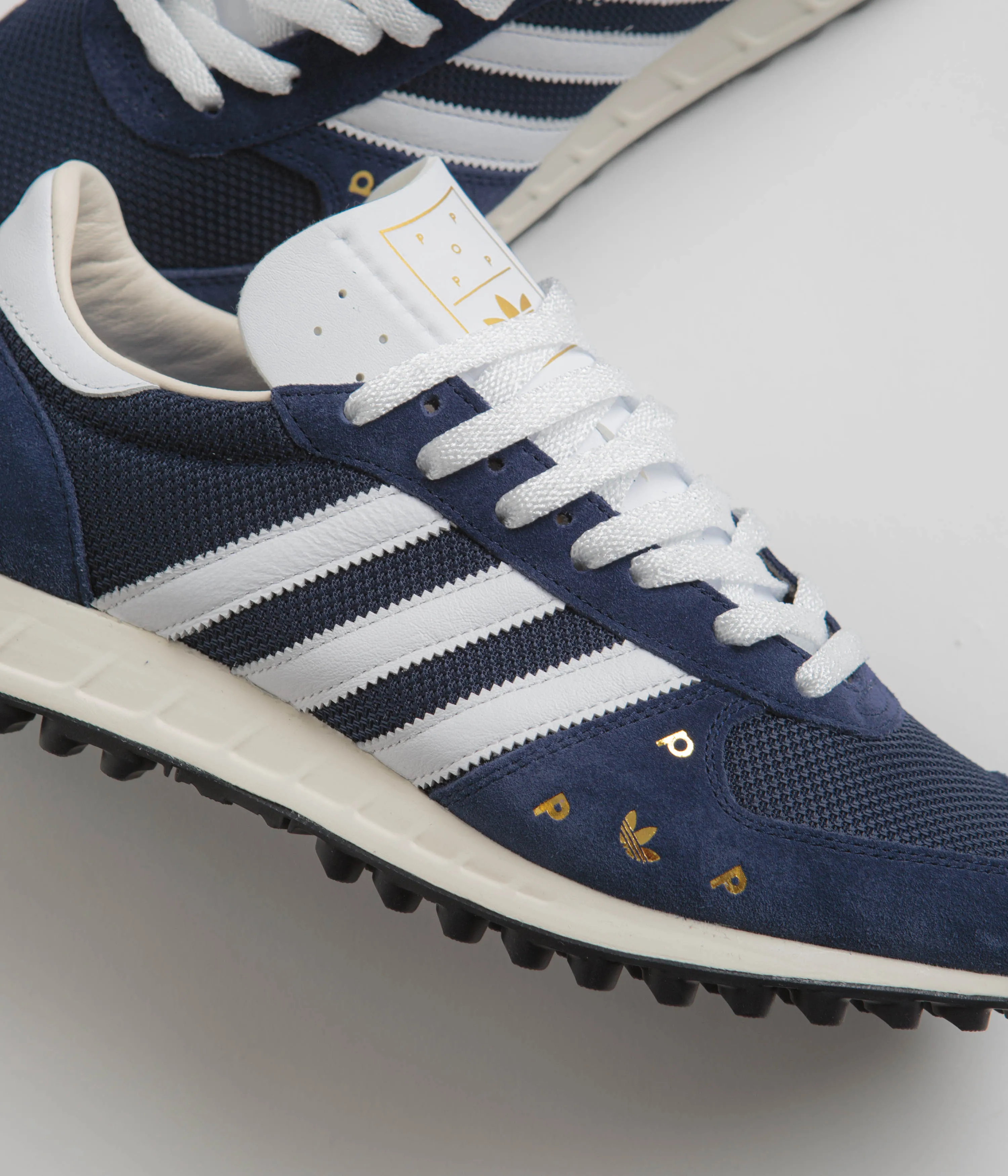 Adidas x Pop Trading Company TRX Shoes - Collegiate Navy / FTWR White / Chalk White