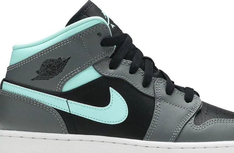 Air Jordan 1 Mid GS Gray Aqua sneakers, gray