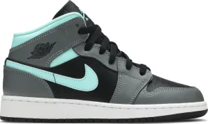 Air Jordan 1 Mid GS Gray Aqua sneakers, gray