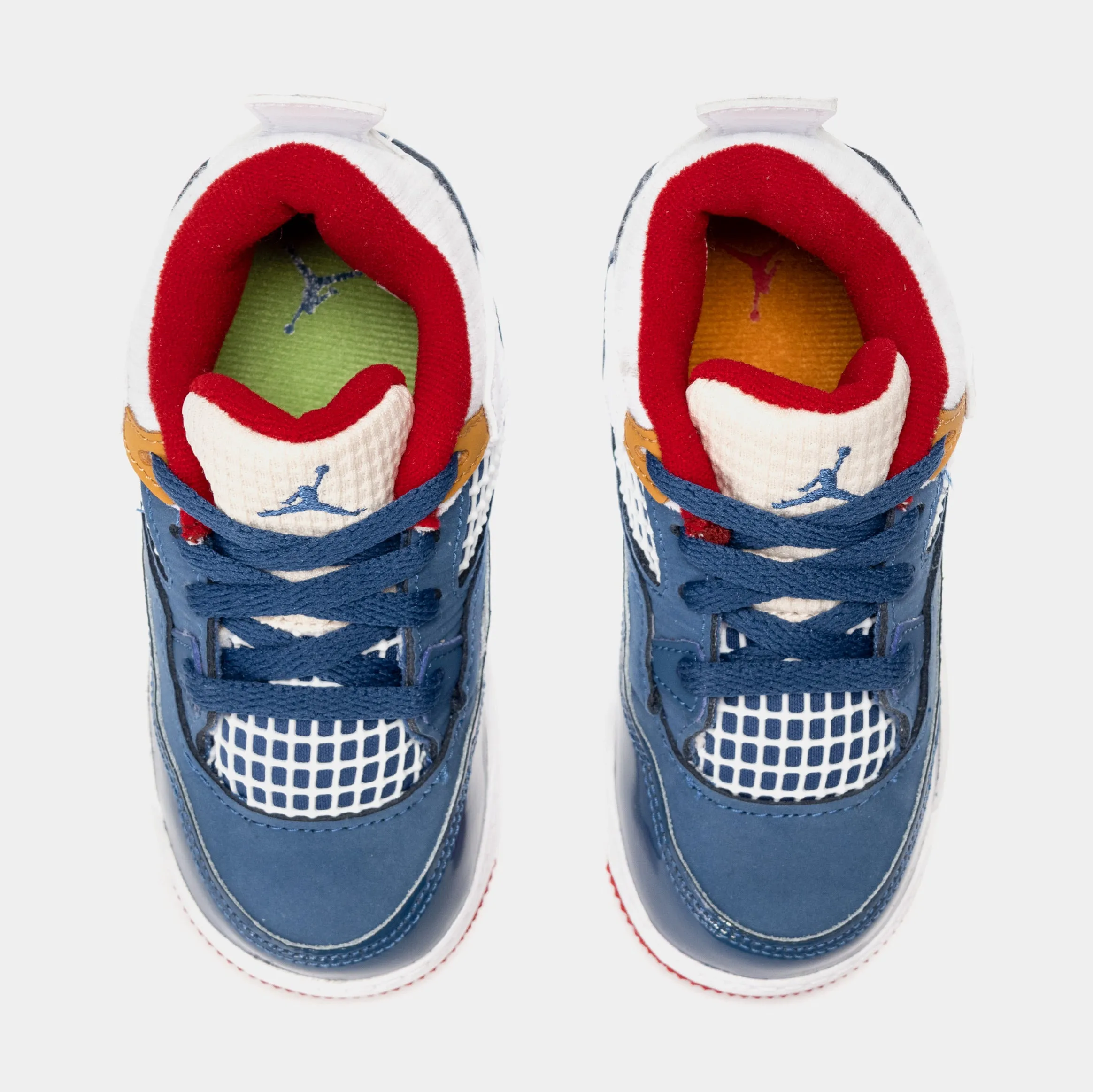 Air Jordan 4 Retro Messy Room Infant Toddler Lifestyle Shoes (Blue/White)