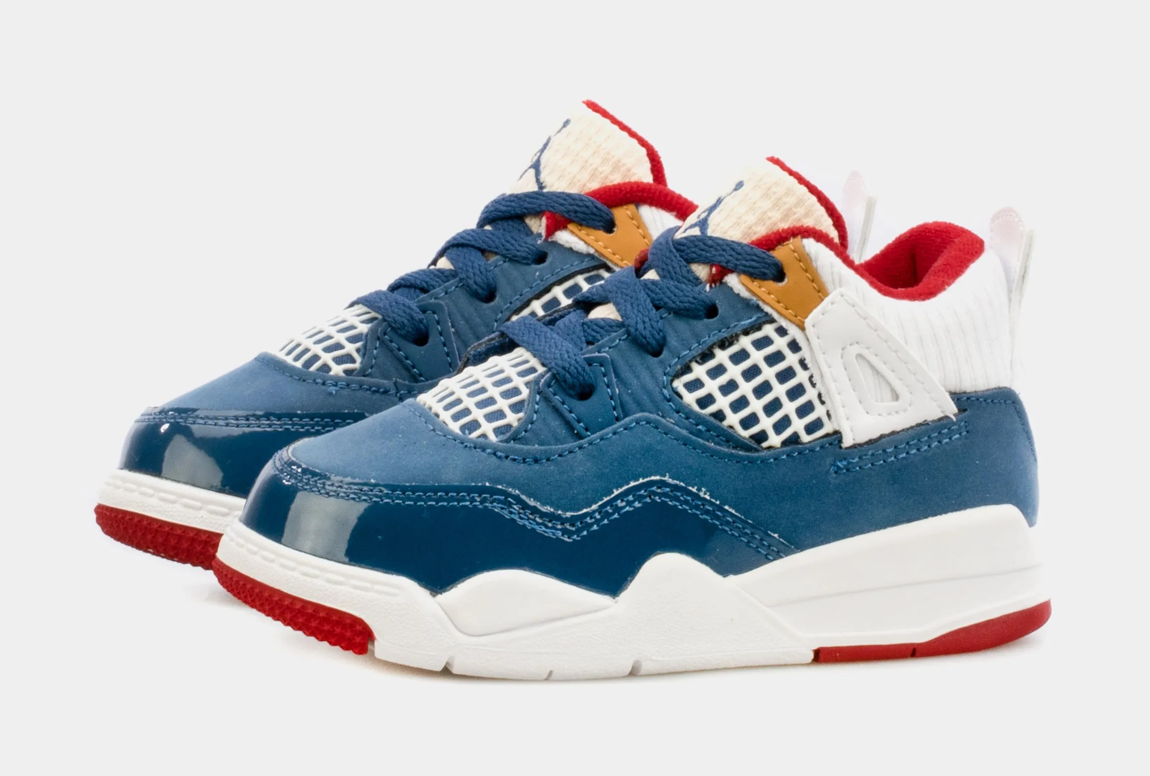 Air Jordan 4 Retro Messy Room Infant Toddler Lifestyle Shoes (Blue/White)