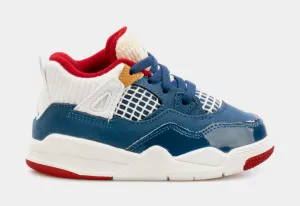 Air Jordan 4 Retro Messy Room Infant Toddler Lifestyle Shoes (Blue/White)