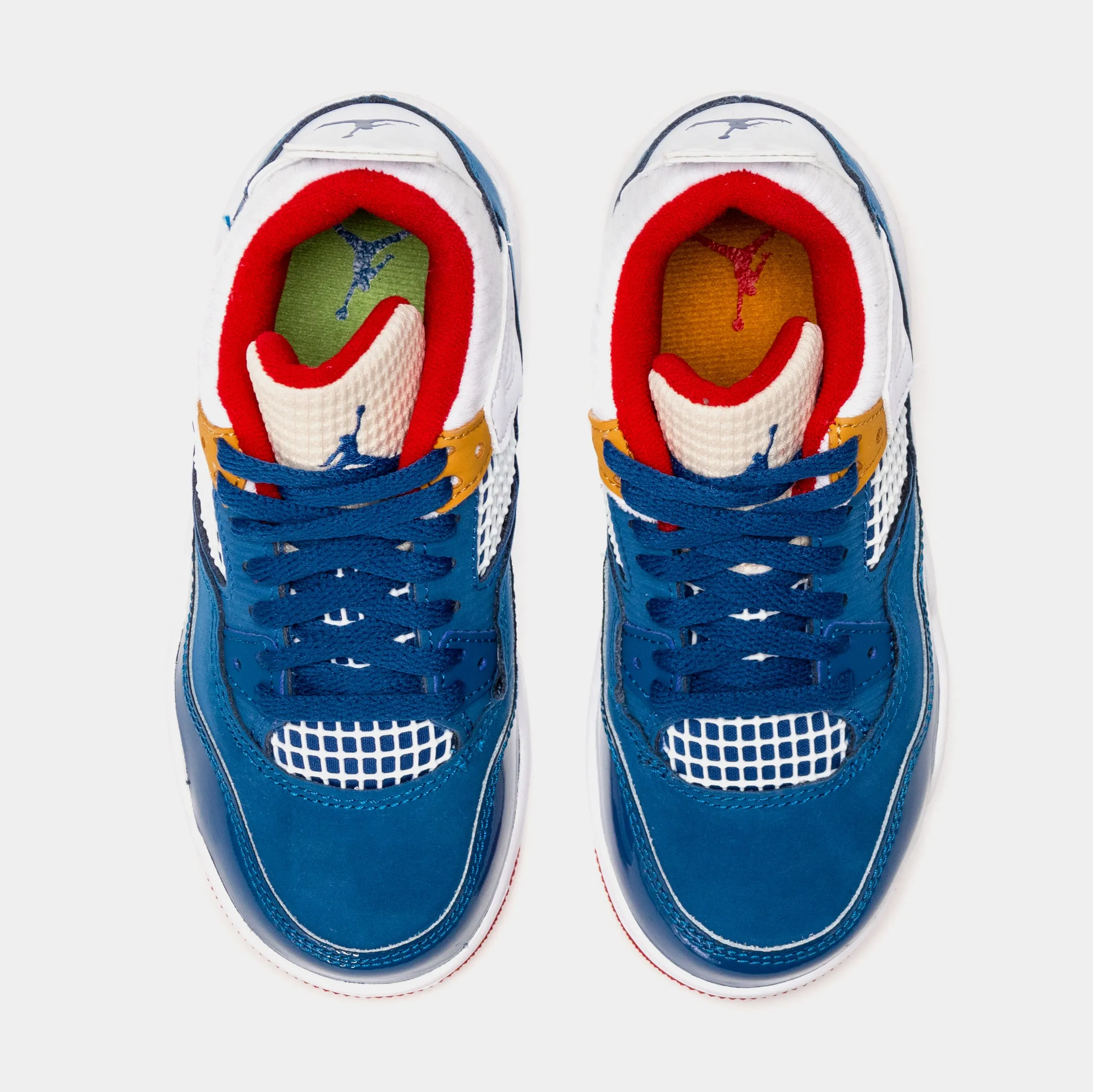 Air Jordan 4 Retro Messy Room Preschool Lifestyle Shoes (Blue/White)