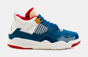 Air Jordan 4 Retro Messy Room Preschool Lifestyle Shoes (Blue/White)