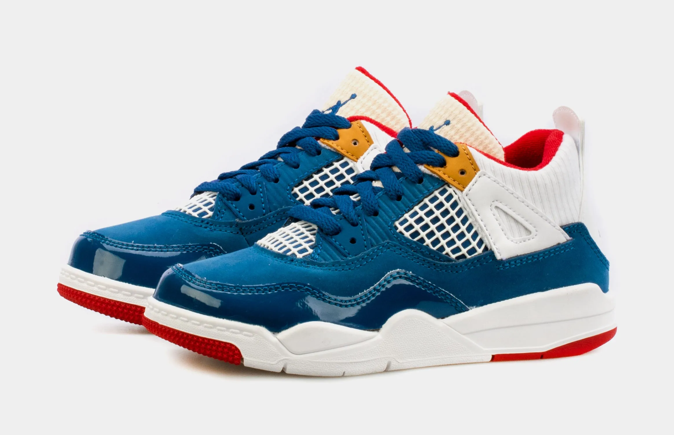 Air Jordan 4 Retro Messy Room Preschool Lifestyle Shoes (Blue/White)