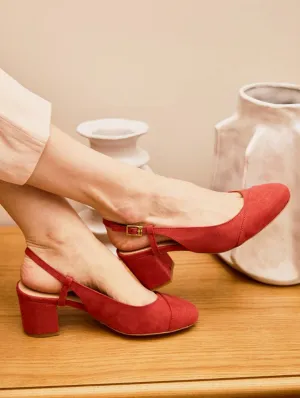Alice Recycled Vegan Heeled Pumps | Coral