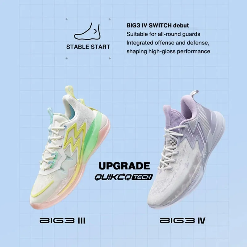 ARWEN & AJH GROUP  Degrees Big3 4 Switch Men's Basketball Sport Shoes Professional Combat Breathable Non Slip Wear Resistant Sneakers 572321103