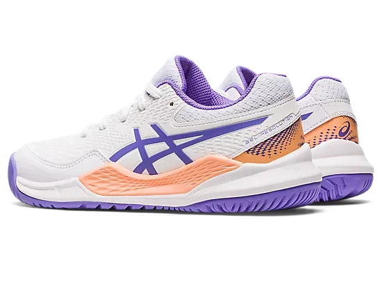 Asics Kids's GEL-RESOLUTION 9 GS Tennis Shoes in White/Amethyst