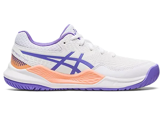 Asics Kids's GEL-RESOLUTION 9 GS Tennis Shoes in White/Amethyst