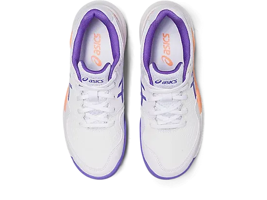 Asics Kids's GEL-RESOLUTION 9 GS Tennis Shoes in White/Amethyst