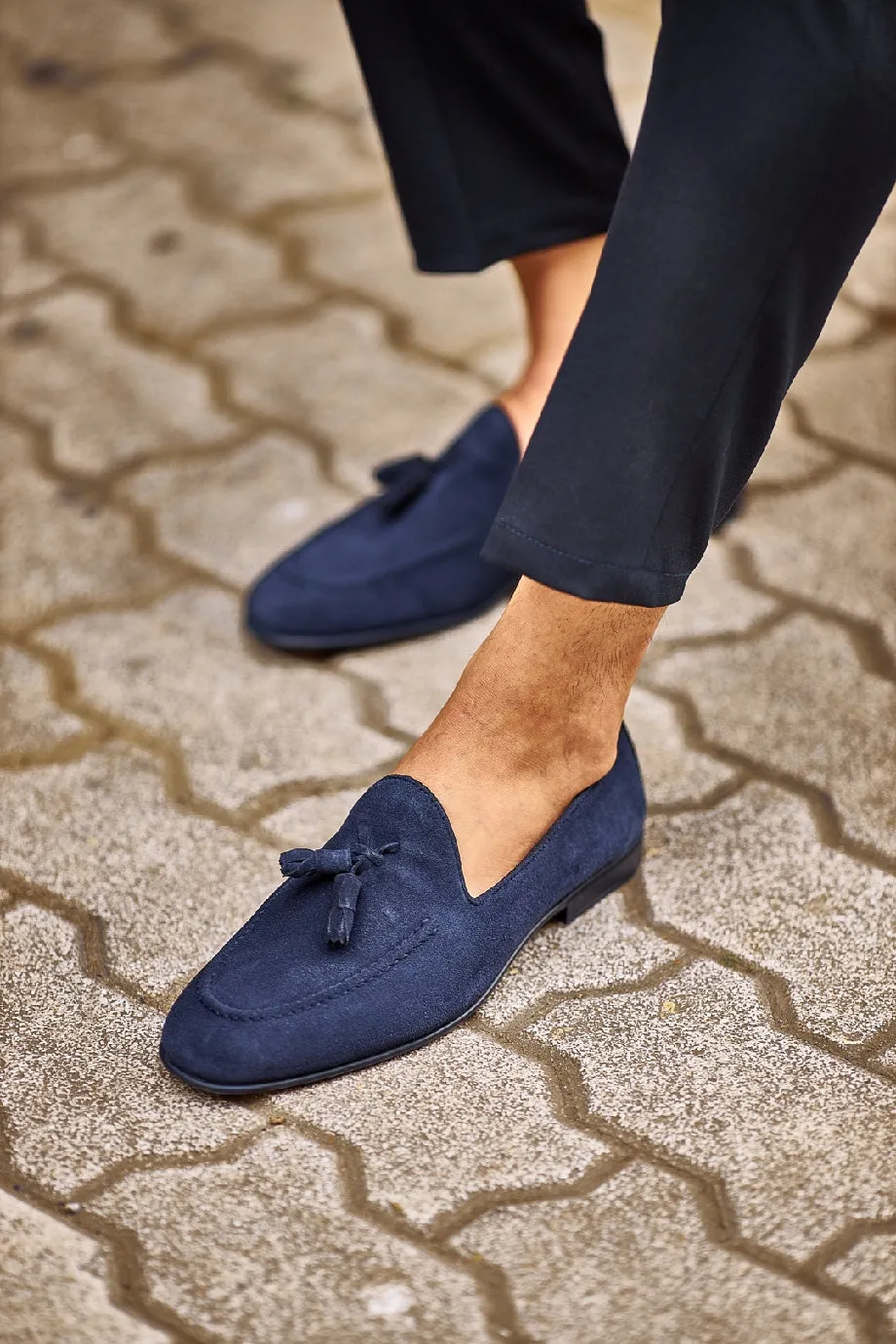 Aspen Suede Navy Blue Loafers