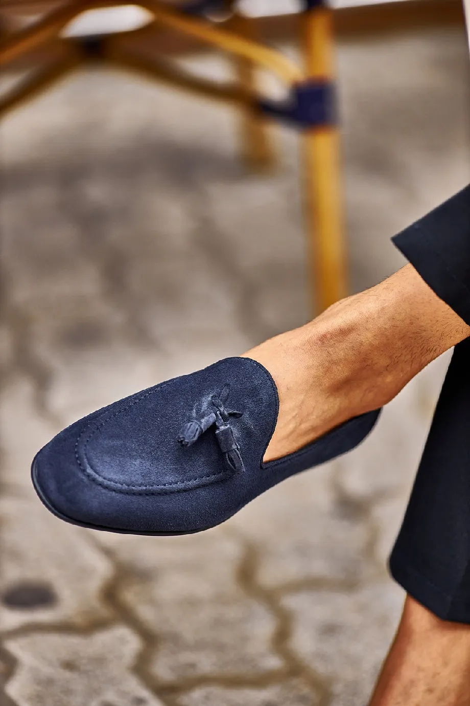Aspen Suede Navy Blue Loafers