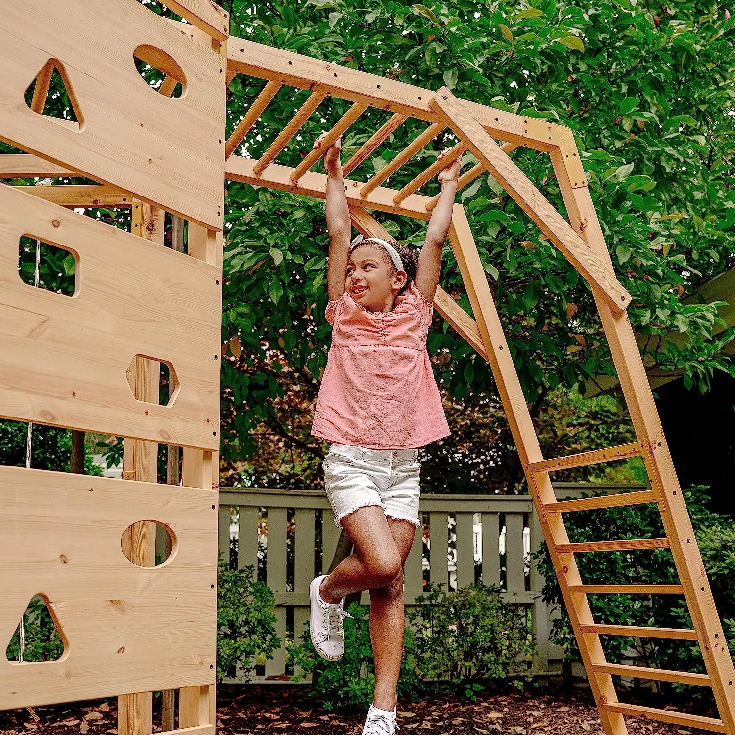 Avenlur Hawthorn - Outdoor Climber with Monkey Bars, Swing, and Octagon Climber Playset