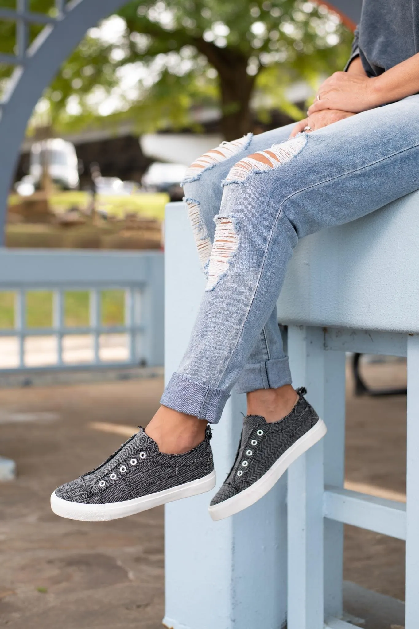 Babalu Corkys - Grey Herringbone