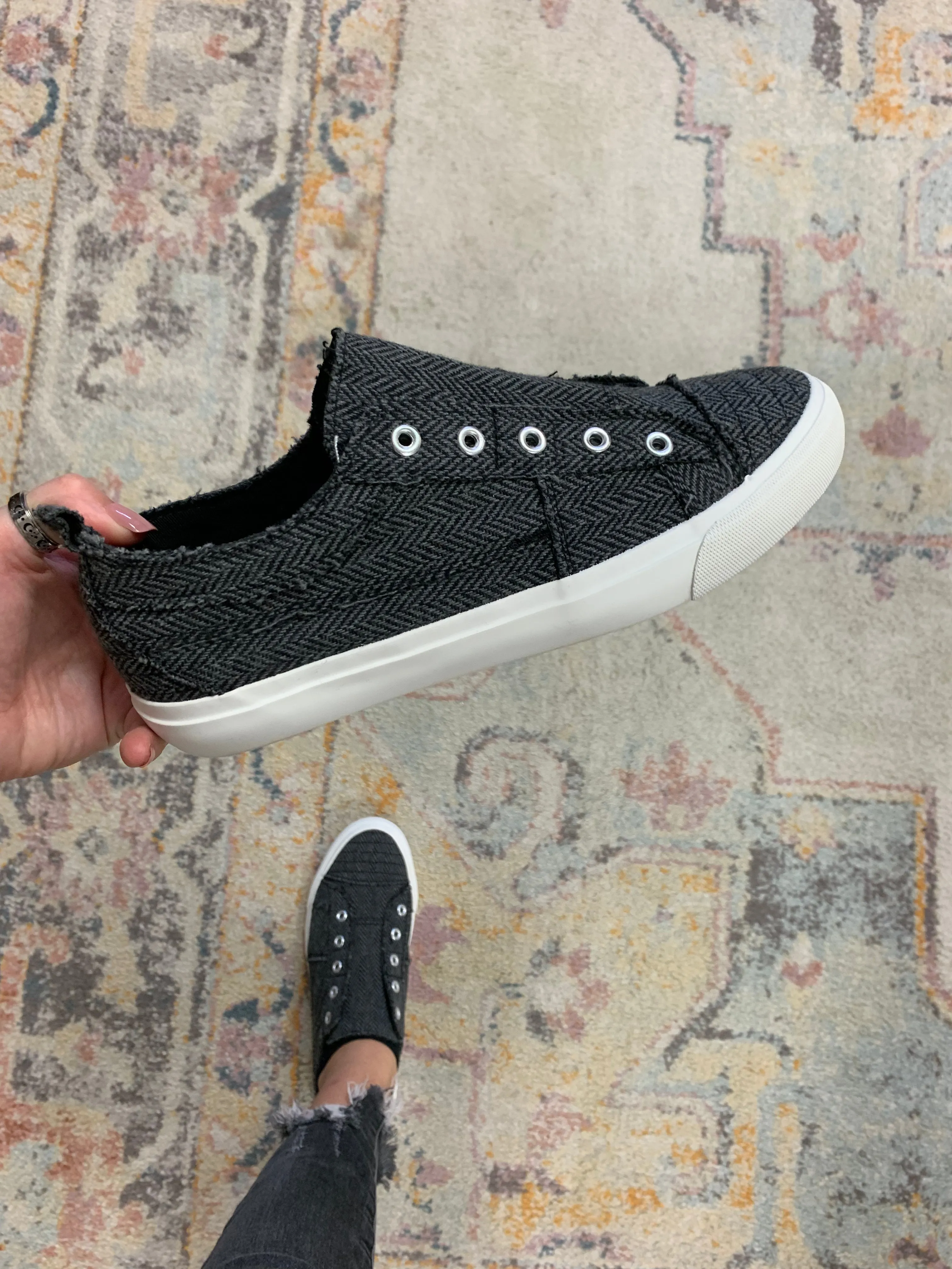 Babalu Corkys - Grey Herringbone