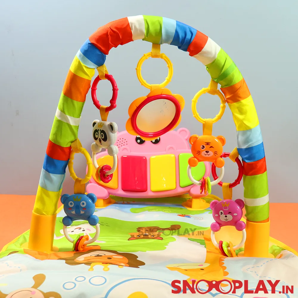 Baby Activity Play Mat (Piano Musical Mat with Kick & Play Activity) & Overhead Rattle Toys