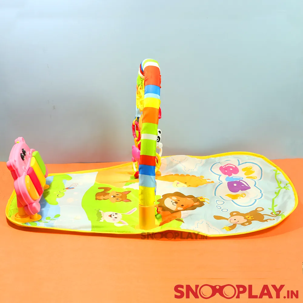 Baby Activity Play Mat (Piano Musical Mat with Kick & Play Activity) & Overhead Rattle Toys