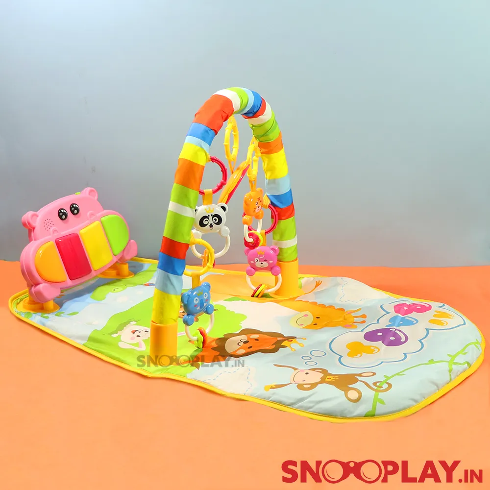 Baby Activity Play Mat (Piano Musical Mat with Kick & Play Activity) & Overhead Rattle Toys