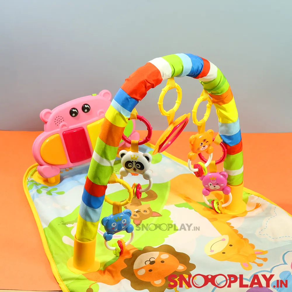 Baby Activity Play Mat (Piano Musical Mat with Kick & Play Activity) & Overhead Rattle Toys
