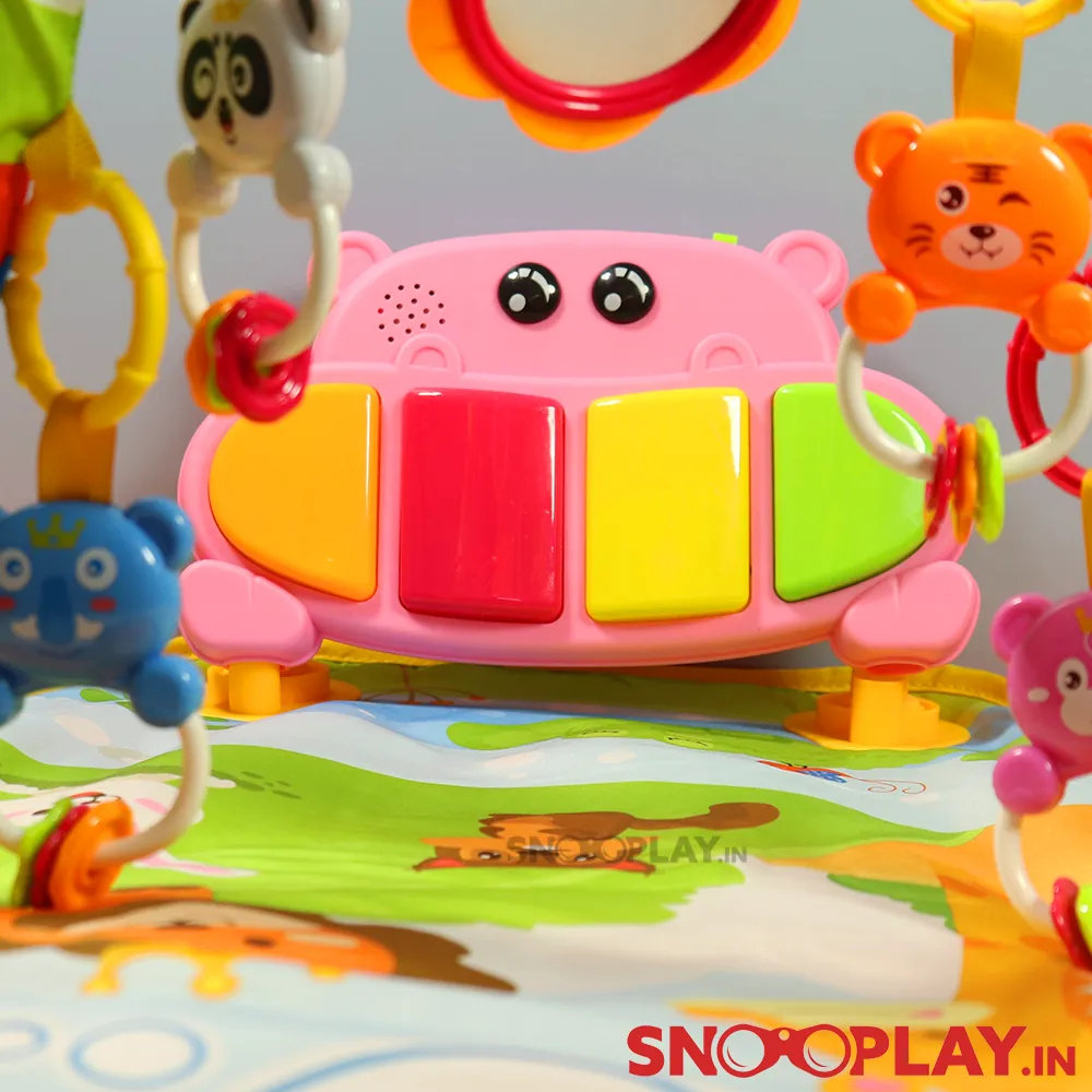 Baby Activity Play Mat (Piano Musical Mat with Kick & Play Activity) & Overhead Rattle Toys