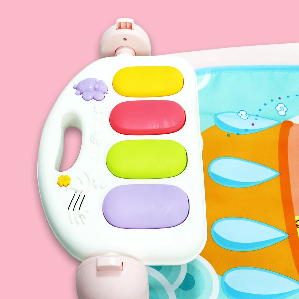 Baby Activity Play Mat (Piano Musical Mat with Kick & Play Activity) & Overhead Rattle Toys