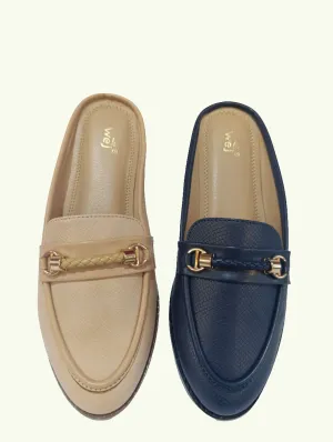 Backless flat shoes