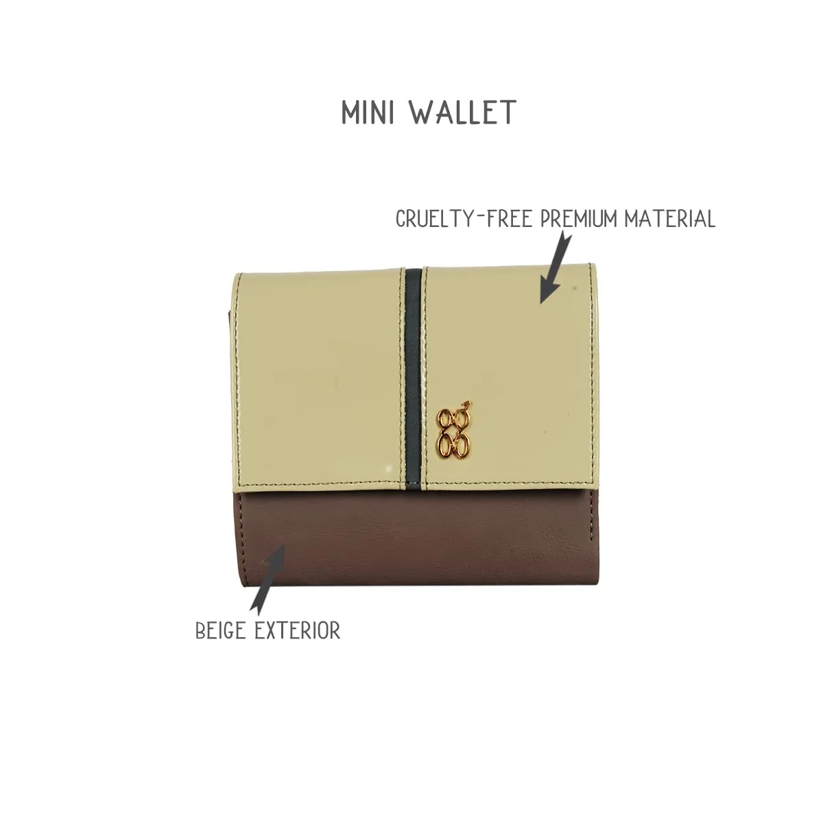 Baggit Women's 3 Fold Wallet - Small (Beige)