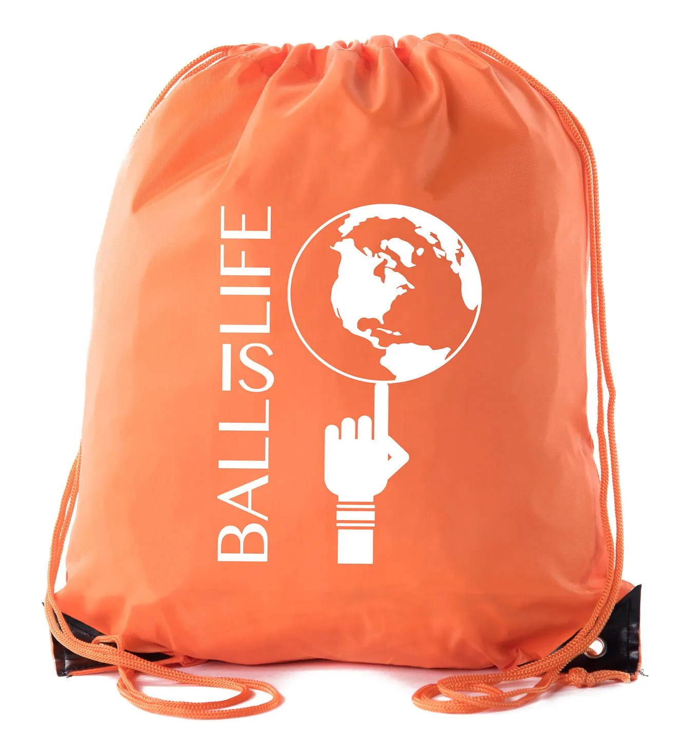 Ball Is Life   Spinning Globe Polyester Drawstring Bag