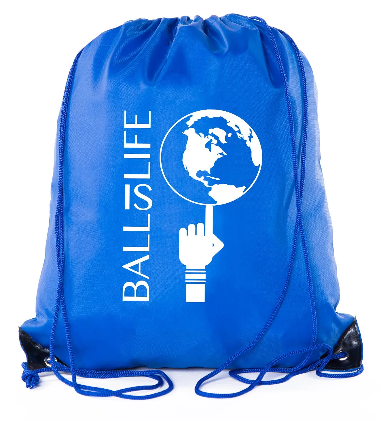 Ball Is Life   Spinning Globe Polyester Drawstring Bag
